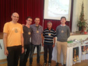 Mannschaftsfoto Siegerehrung SSC Annaburg von links: Dirk, ich, Frank II, Frank I, Oerti