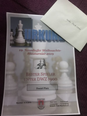 Urkunde und Preisgeld